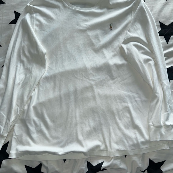 Ralph Lauren Cream Polo T-Shirt 3/4 Sleeve Relaxed Fit - Picture 1 of 4